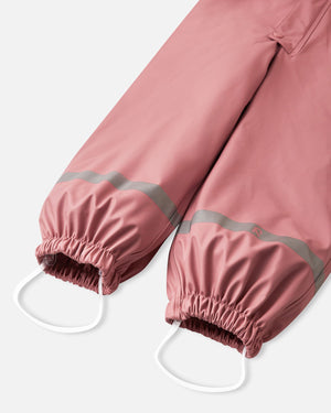 Rapakko Waterproof Rain Overall with Fleece Lining - Rose Blush