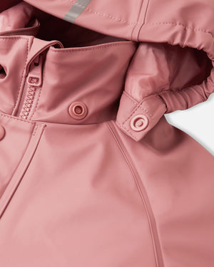 Rapakko Waterproof Rain Overall with Fleece Lining - Rose Blush