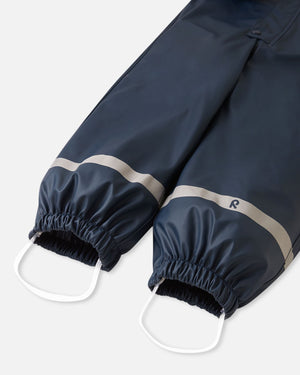 Rapakko Waterproof Rain Overall with Fleece Lining - Navy