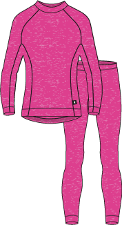 Taitoa Wool-Lyocell Blend Base Layer Set - Fucshia - Solid