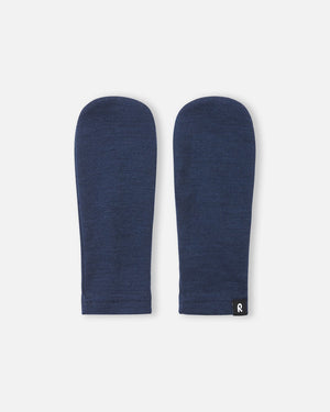 Eino Knit Wool Mittens - Navy