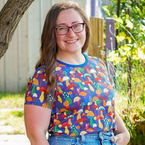 Adult's New Mushrooms Short Sleeve Shirt-Uddevalla Barn-Modern Rascals