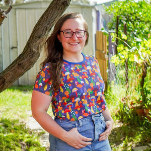 Adult's New Mushrooms Short Sleeve Shirt-Uddevalla Barn-Modern Rascals