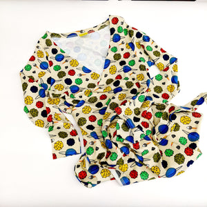 Adult's Putty Planets Long Sleeve Wrap Dress - 1 Left Size S (these fit small)-Duns Sweden-Modern Rascals