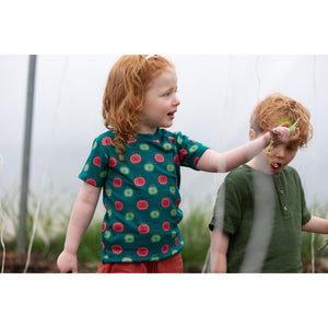 Apple Picking Short Sleeve T-Shirt - 1 Left Size 4-5 years-Little Green Radicals-Modern Rascals