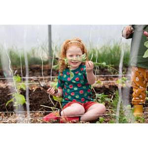 Apple Picking Short Sleeve T-Shirt - 1 Left Size 4-5 years-Little Green Radicals-Modern Rascals