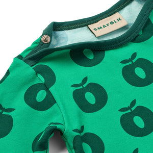Apples Long Sleeve Onesie in Smafolk Green-Smafolk-Modern Rascals