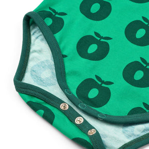 Apples Long Sleeve Onesie in Smafolk Green-Smafolk-Modern Rascals