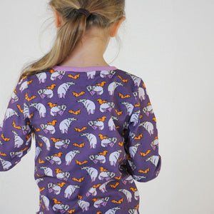 Badger and Squirrel Long Sleeve Shirt in Loganberry-Smafolk-Modern Rascals