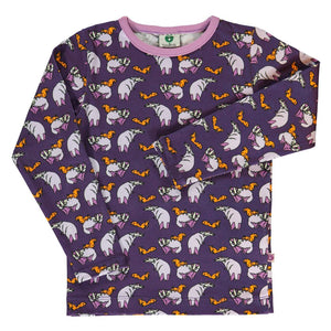 Badger and Squirrel Long Sleeve Shirt in Loganberry-Smafolk-Modern Rascals