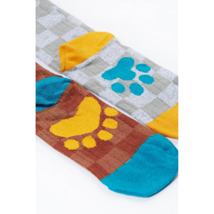 Beary Wild Character Socks - 2 Pack - 1 Left Size 4-6 years-Frugi-Modern Rascals