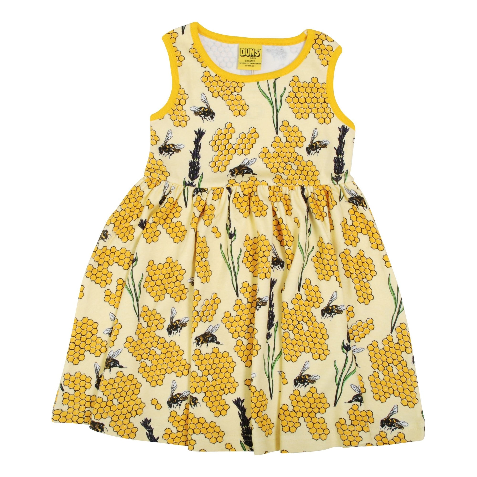 Bee - Yellow Sleeveless Dress With Gathered Skirt - 2 Left Size 10-11 & 12-13 years-Duns Sweden-Modern Rascals