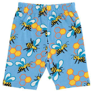 Bees Cycling Shorts in Blue Grotto - 1 Left Size 2-3 years-Smafolk-Modern Rascals