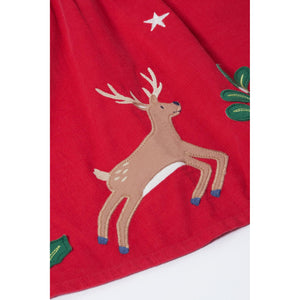 Berry Red/Robin Peony Cord Dress-Frugi-Modern Rascals