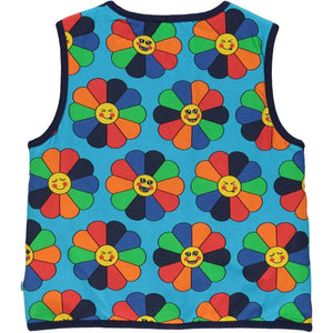 Blue Flower Reversible Vest - 1 Left Size 11-12 Years-Smafolk-Modern Rascals