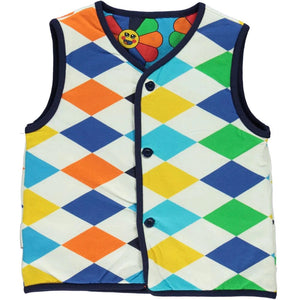 Blue Flower Reversible Vest - 1 Left Size 11-12 Years-Smafolk-Modern Rascals