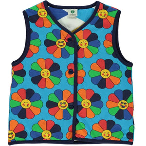 Blue Flower Reversible Vest - 1 Left Size 11-12 Years-Smafolk-Modern Rascals