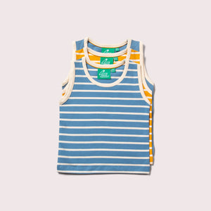 Blue Organic Tank Top Set - 3 Pack - 1 Left Size 4-5 years-Little Green Radicals-Modern Rascals