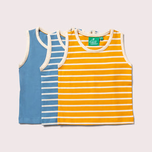 Blue Organic Tank Top Set - 3 Pack - 1 Left Size 4-5 years-Little Green Radicals-Modern Rascals