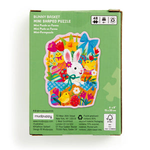Bunny Basket Mini Shaped Puzzle - 48 pieces-Mudpuppy-Modern Rascals