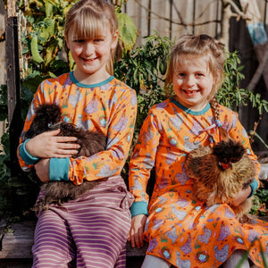 Chickens Long Sleeve Dress-Uddevalla Barn-Modern Rascals