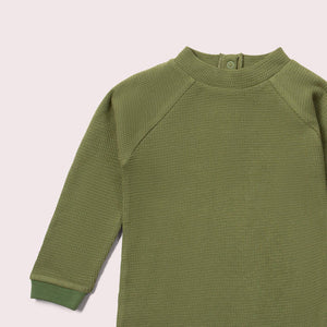 Chive Waffle Long Sleeve Cozy Shirt-Little Green Radicals-Modern Rascals