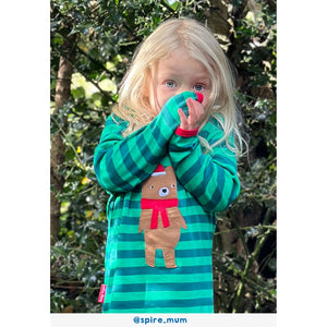 Christmas Bear Applique Long Sleeve Shirt - 2 Left Size 4-5 years-Toby Tiger-Modern Rascals