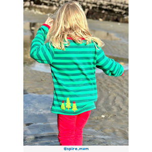 Christmas Bear Applique Long Sleeve Shirt - 2 Left Size 4-5 years-Toby Tiger-Modern Rascals