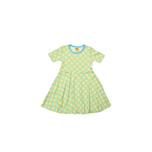 Clover - Green Ash Short Sleeve Skater Dress-Duns Sweden-Modern Rascals