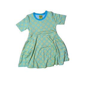 Clover - Green Ash Short Sleeve Skater Dress-Duns Sweden-Modern Rascals