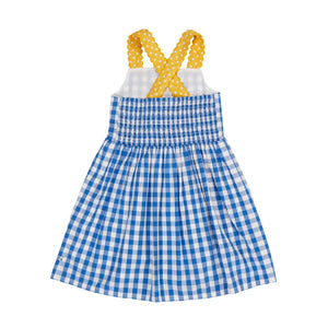 Cobalt Gingham/Daisy Allie Daisy Dress-Frugi-Modern Rascals