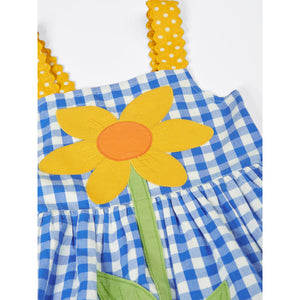 Cobalt Gingham/Daisy Allie Daisy Dress-Frugi-Modern Rascals