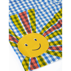 Cobalt Gingham/Sun Noah T-Shirt-Frugi-Modern Rascals