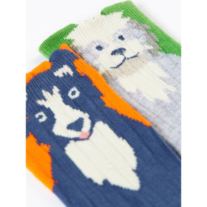 Dogs Character Socks - 2 Pack - 2 Left Size 2-4 & 4-6 years-Frugi-Modern Rascals