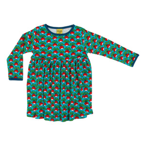DUNS Sweden Radish - Blue Long Sleeve Dress With Gathered Skirt - Size 12-13 years (158cm)-Warehouse Find-Modern Rascals