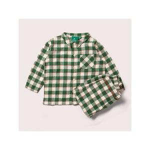 Fern Green Check Flannel PJs - 2 Left Size 3-4 & 4-5 years-Little Green Radicals-Modern Rascals