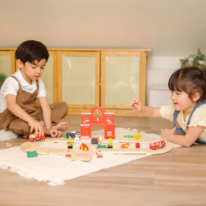 Fire & Rescue Roadway Set-PlanToys-Modern Rascals