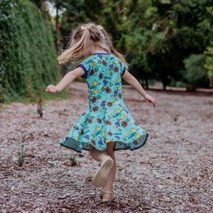 Fish Are Friends Short Sleeve Dress-Uddevalla Barn-Modern Rascals