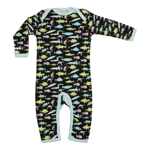 Fish - Black Long Sleeve Suit - 1 Left Size 6-9 months-Duns Sweden-Modern Rascals