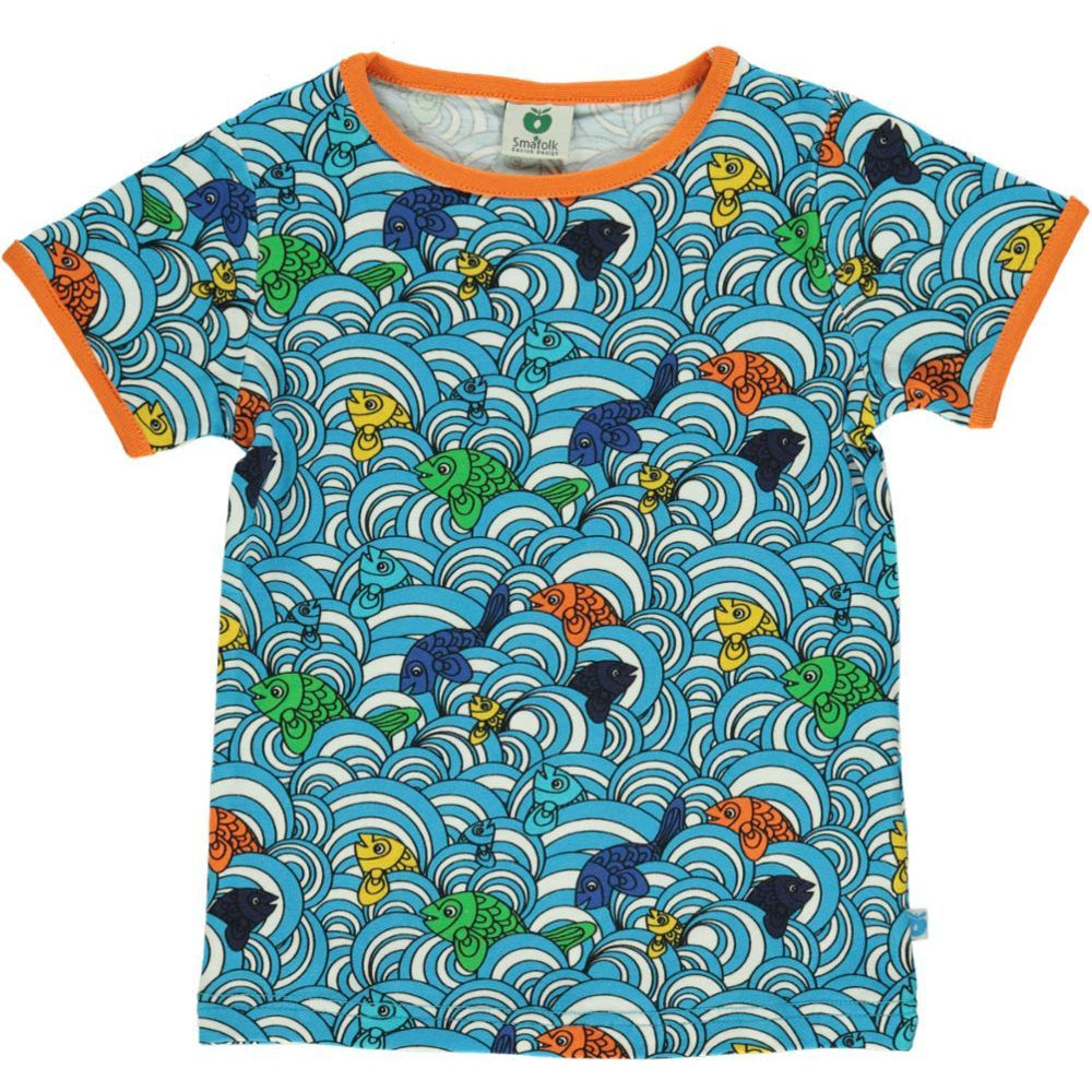 Fish Short Sleeve T-Shirt - Ocean Blue - 1 Left Size 4-5 years-Smafolk-Modern Rascals