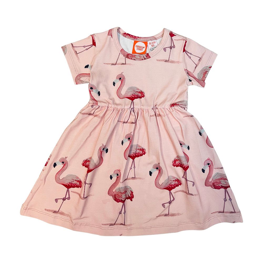 Flamingo Short Sleeve Dress - 1 Left Size 2-3 years-Curious Stories-Modern Rascals