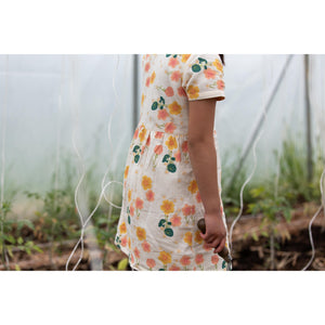 Flora Button Through Short Sleeve Dress-Little Green Radicals-Modern Rascals
