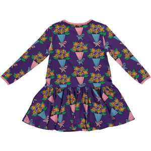 Flower Bouquets Long Sleeve Dress - 1 Left Size 9-10 years-Smafolk-Modern Rascals