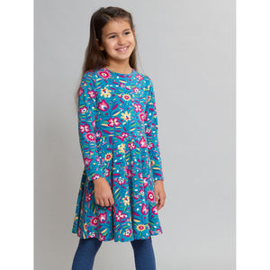 Folksy Bloom Long Sleeve Skater Dress-Kite-Modern Rascals