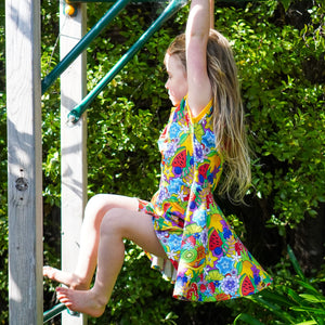 Fruit Salad Short Sleeve Dress - 1 Left Size 9-10 years-Uddevalla Barn-Modern Rascals