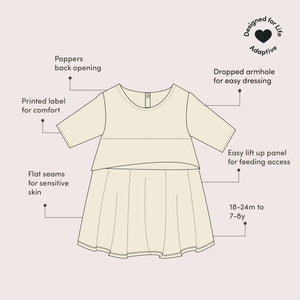 Garden Days Adaptive Easy Peasy Long Sleeve Dress - 1 Left Size 2-3 years-Little Green Radicals-Modern Rascals