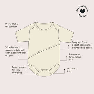 Garden Days Easy Feeding Adaptive Long Sleeve Onesie - 1 Left Size 6-7 years-Little Green Radicals-Modern Rascals