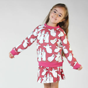 Ghosts Sweatshirt in Baroque Rose - 2 Left Size 4-5 years-Smafolk-Modern Rascals