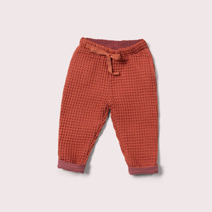 Ginger Chunky Waffle Comfy Trousers-Little Green Radicals-Modern Rascals