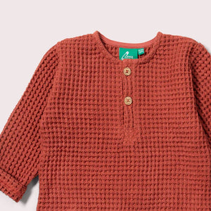 Ginger Chunky Waffle Long Sleeve Shirt-Little Green Radicals-Modern Rascals